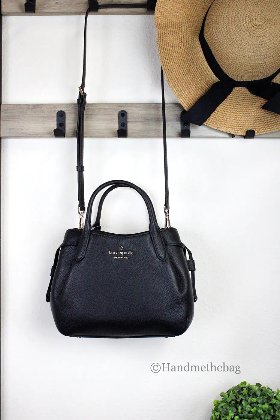 Kate Spade Dumpling Small Black Leather Satchel Crossbody Bag