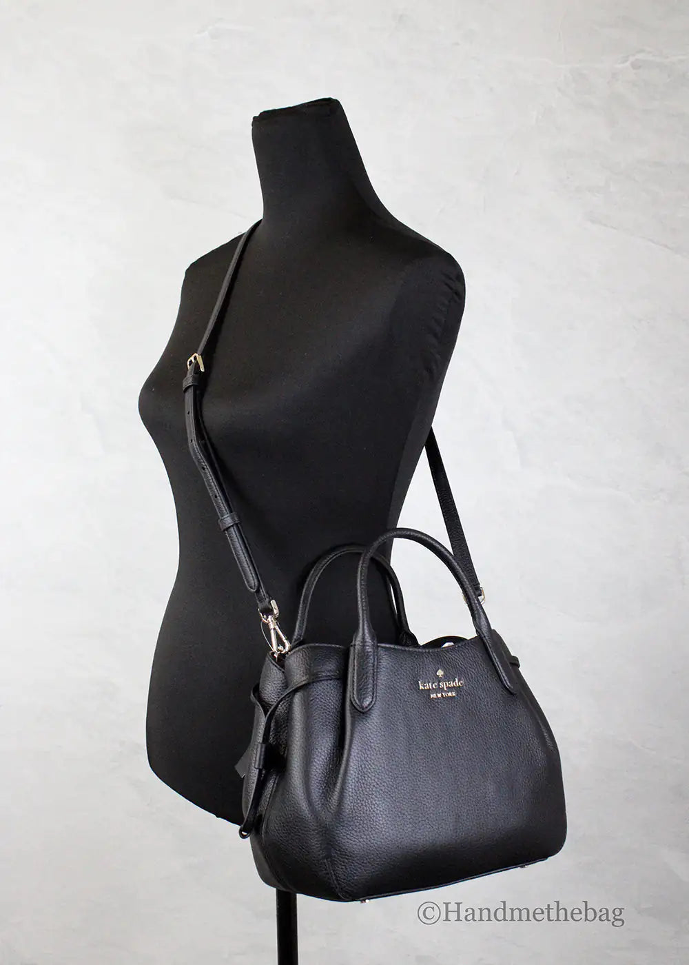 Kate Spade Dumpling Small Black Leather Satchel Crossbody Bag