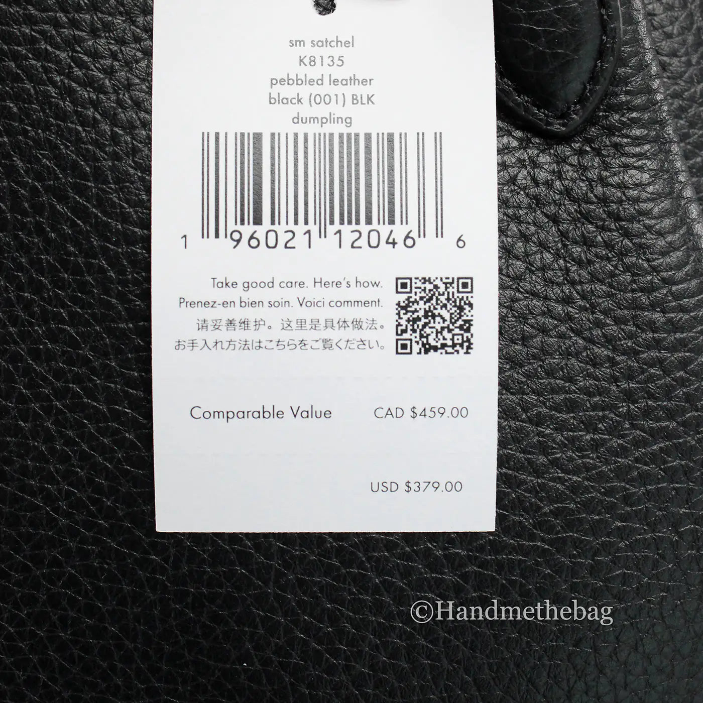 Kate Spade Dumpling Small Black Leather Satchel Crossbody Bag