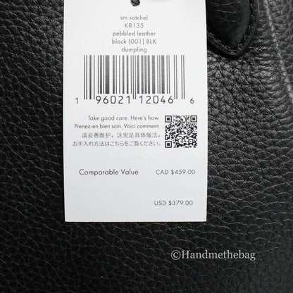 Kate Spade Dumpling Small Black Leather Satchel Crossbody Bag